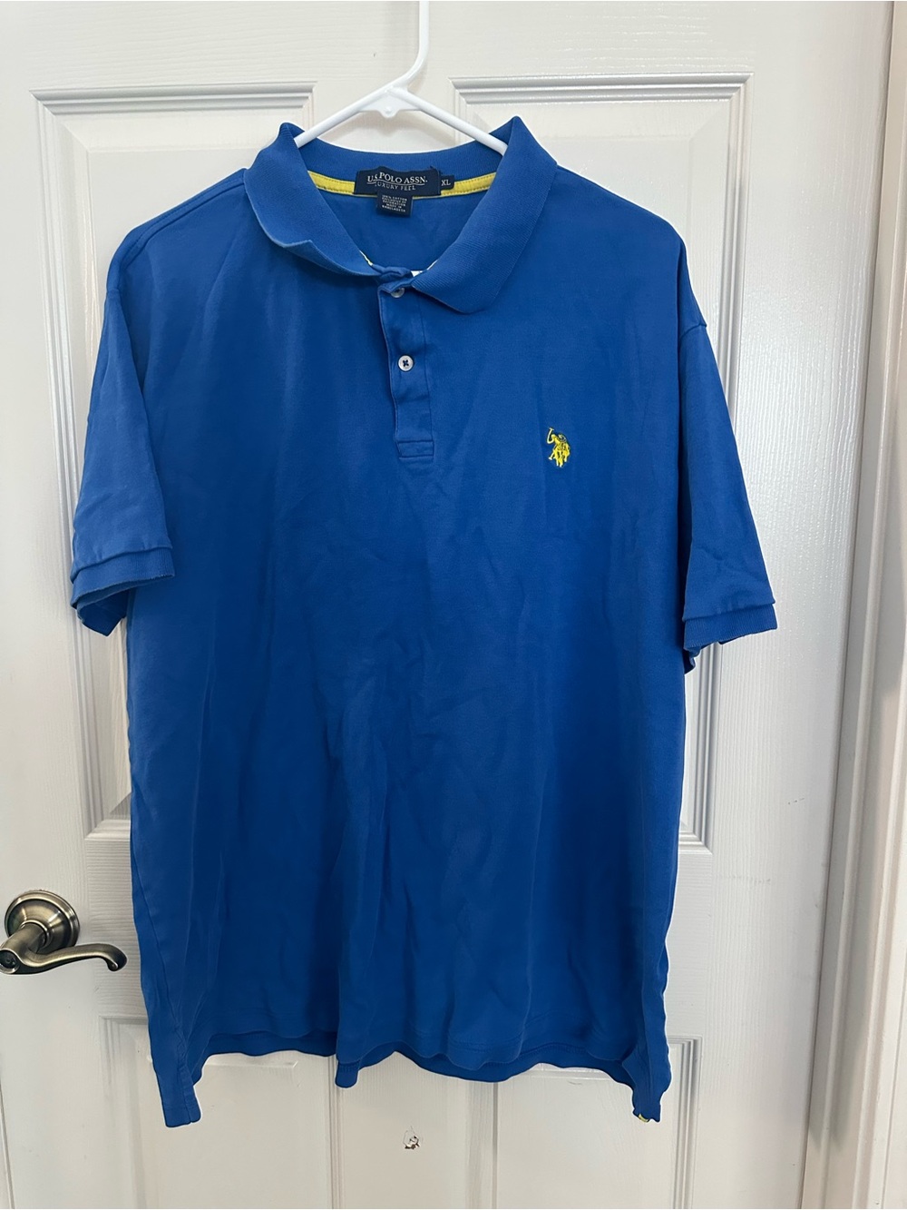 U.S. Polo Assn. Men’s Bright Blue Polo with Yellow Logo